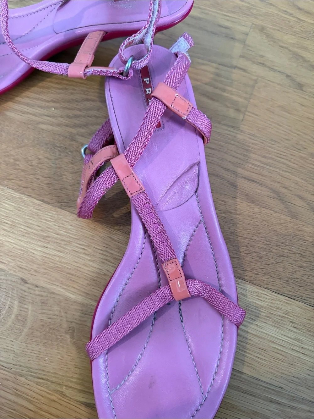 Prada Pink Kitten Heel Sandal